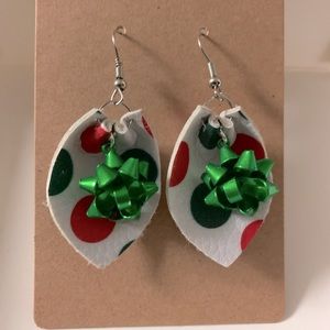 Faux leather earrings